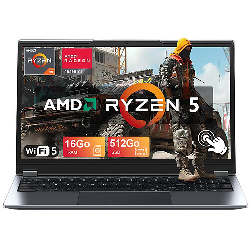 VANWIN PC Portable YOGA Ecran Tactile rotation 360°AMD Ryzen5 7430U RAM 16Go DDR4 SSD 512Go