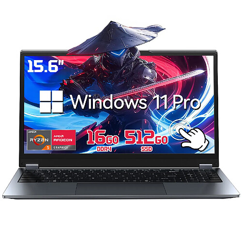 VANWIN PC Portable YOGA Ecran Tactile rotation 360°AMD Ryzen5 7430U RAM 16Go DDR4 SSD 512Go