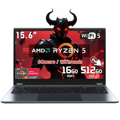 VANWIN PC Portable YOGA Ecran Tactile rotation 360°AMD Ryzen5 7430U RAM 16Go DDR4 SSD 512Go