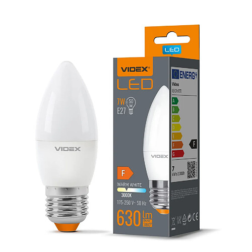 Ampoule LED bougie C37 blanche 7W E27 3000K 630lm Videx