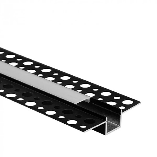 Profil LED encastré noir GP02 diffuseur opale 2 m Ecolight