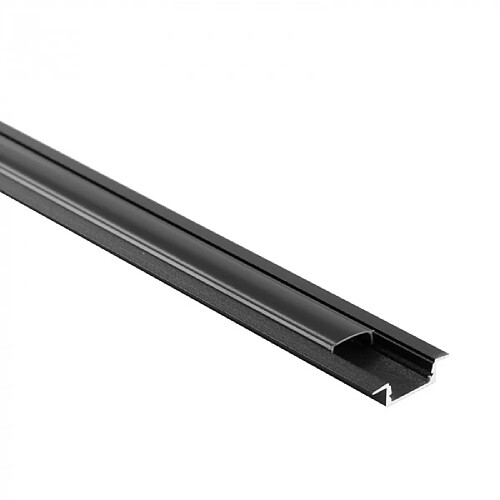Profil LED encastré P02 noir, diffuseur noir 2 m Ecolight