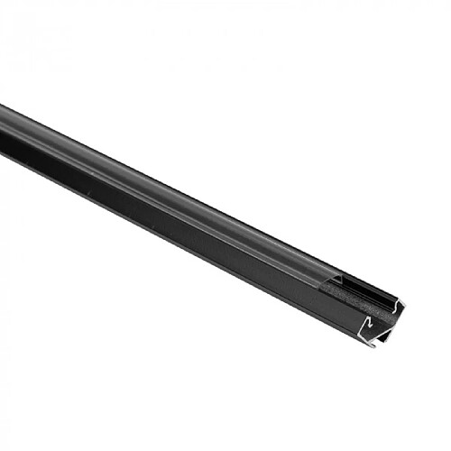 Profil LED d'angle R02 noir, diffuseur clair 2m Ecolight