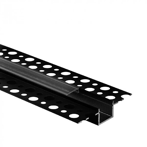 Profil LED encastré GP02 noir, diffuseur clair 2m Ecolight