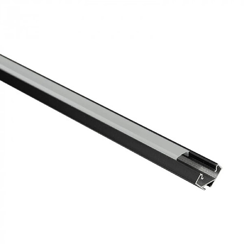 Profil LED d’angle R01 noir diffuseur opale 1m Ecolight