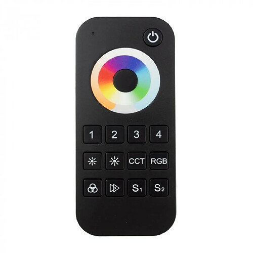 Télécommande tactile RF RGB+CCT 4 zones noire Ecolight