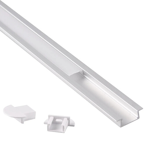 Kit profil encastré LED alu satiné 1 m Polux 316035