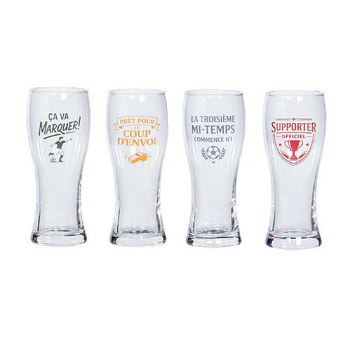 Trend Up Coffret de 4 verres à bière Foot 50 cl