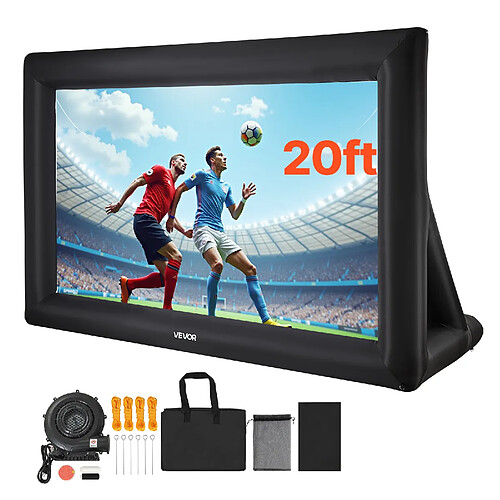 VEVOR Écran de Projection Gonflable 610 cm Format 16:9 600D Cinéma Extérieur