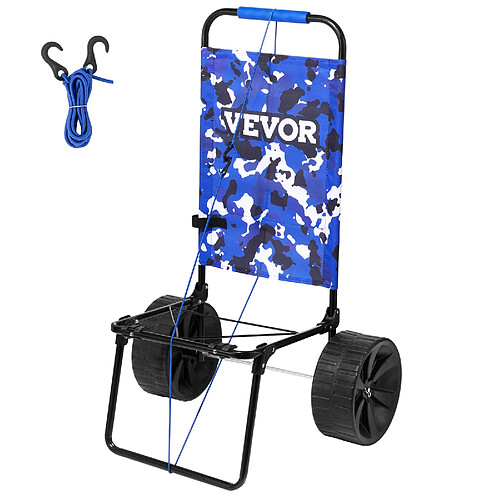 VEVOR Chariot de plage pour transport grande roue solide en PE 254 mm jardinage
