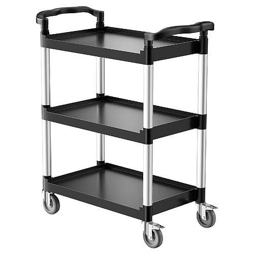 VEVOR Chariot de Service Desserte à Roulettes Utilitaire 3 Niveaux 880x410x990mm