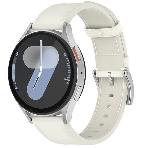 INF Bracelet de montre en cuir véritable pour Samsung Watch 4 5 6 7 White