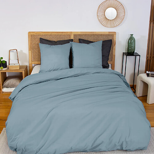 Home Collection Parure de couette 100% percale de coton 65fils
