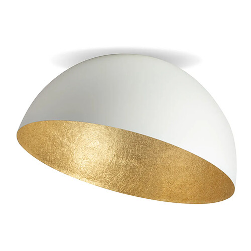Sigma Lighting Plafonnier dôme blanc/or 50 cm Sfera E27 Sigma 15W