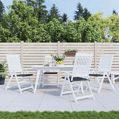 vidaXL Coussins de chaise de jardin lot de 4 motif à carreaux noir
