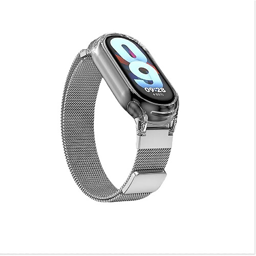 INF Bracelet magnétique pour Xiaomi Mi Band avec étui transparent Silver Xiaomi Mi Band 3/4/5