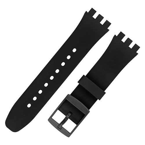 INF Bracelet de remplacement en silicone de qualité supérieure pour montre Swatch Black 17 mm
