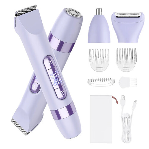 Épilateur Double tête, épilateur Visage HATTEKER Tondeuse Pour Poils du Nez 4-en-1 Violet