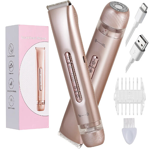 Épilateur TMQ-4 2-en-1 HATTEKER Pour Femmes, Tondeuse Pour Visage,Wet&Dry