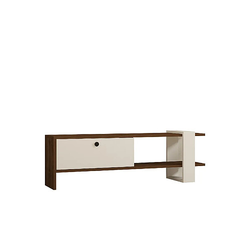 Hanah Home Meuble TV en bois - 120 x 25 x 36 cm - Blanc