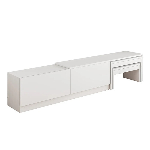 Hanah Home Meuble TV en bois - 180 x 30 x 36 cm - Blanc