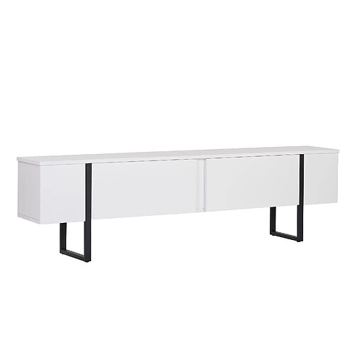 Hanah Home Meuble TV en bois - 180 x 30 x 45 cm - WhiteBlack