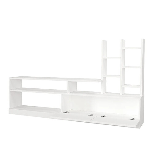 Hanah Home Meuble TV en bois - 164 x 25 x 91 cm - Blanc