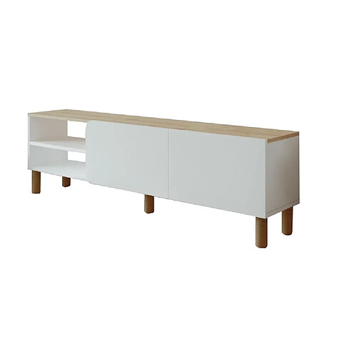 Hanah Home Meuble TV en bois - 150 x 31 x 48 cm - Blanc