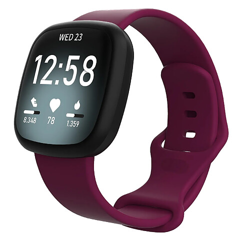 INF Bracelet en silicone Fitbit Versa 3/Fitbit Sense Bordeaux (S)