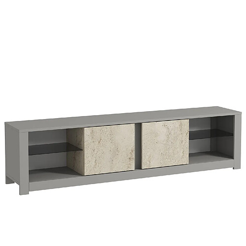 Hanah Home Meuble TV en bois 180 x 35 x 45 cm - Gris