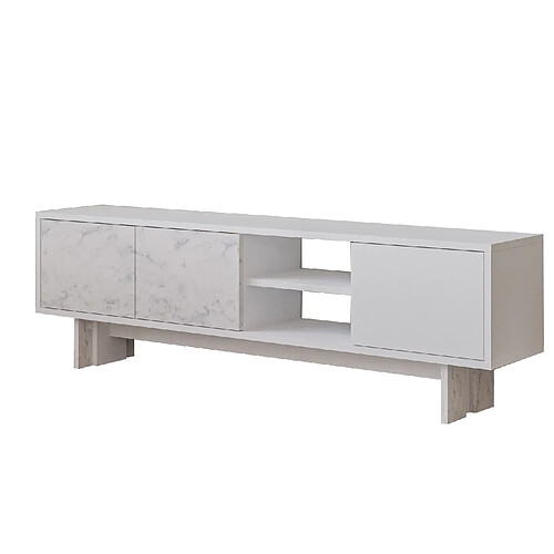 Hanah Home Meuble TV en bois - 150 x 30 x 45 cm - Blanc