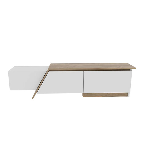 Hanah Home Meuble TV en bois - 180 x 35 x 28 cm - Blanc