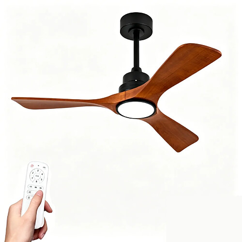 DZMDIP Ventilateur plafond LED 107 cm DC réversible avec télécommande et mémoire