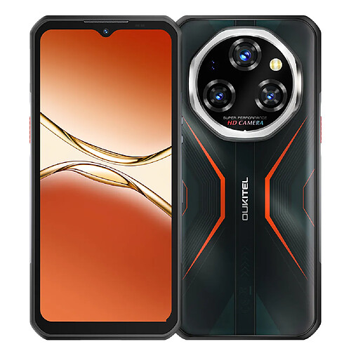 Téléphone robuste OUKITEL WP55 5G batterie 11000mAh 33W 36Go+256Go écran 6,6" orange
