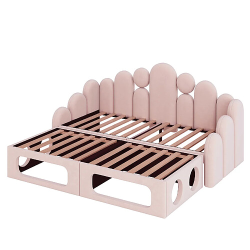 STILVORA Canapé-lit rembourré 180/200 cm rose en velours avec couchage pour animal