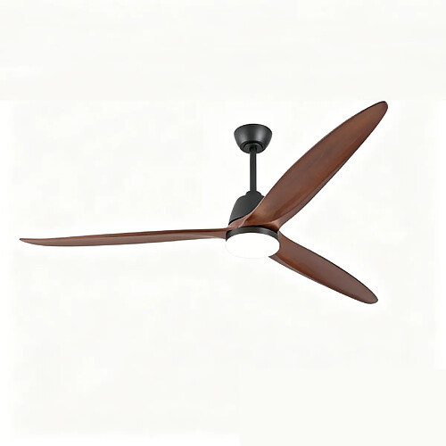 DZMDIP Ventilateur de plafond LED 183 cm avec 3 températures de couleur et 6 vitesses,noyer foncé