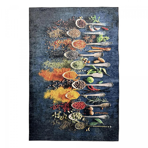 UnAmourDeTapis Tapis de cuisine 160x230 bleu et jaune , facile d'entretien LYN11 IMA