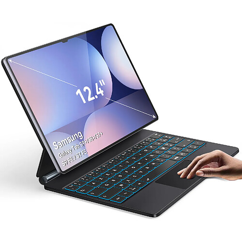 VANWIN Clavier Pour Samsung Galaxy Tab S10+Plus/S9+Plus/S9 FE+Plus/S8+Plus/S7+Plus 12,4"AZERTY