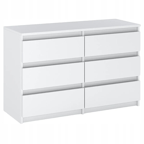 Stiv-Meubles Commode 6 tiroirs - style contemporain - BLANC MAT - 100?cm -chifonnier meuble de salon TV
