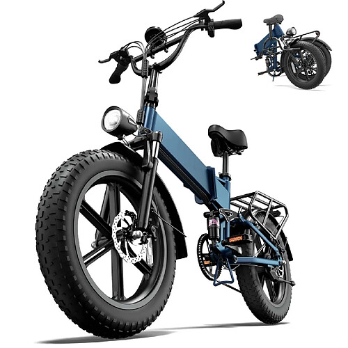 Vélo électrique Pliable URLIFE T5,moteur 48V 250W,48V 13AH,Bleu