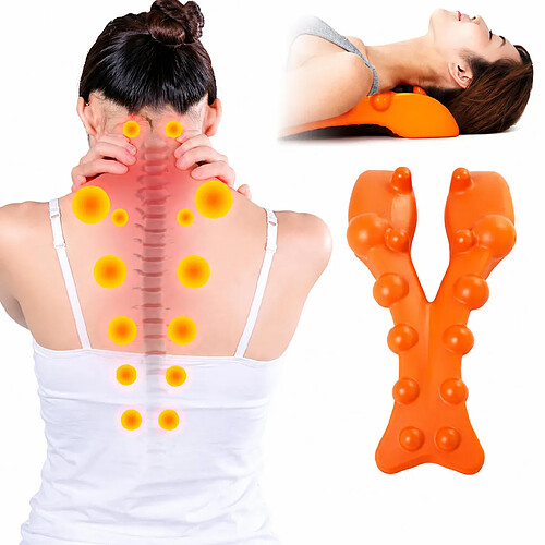 INF Oreiller de massage EVA 3 - Support cervical orange pour acupression et relaxation des épa