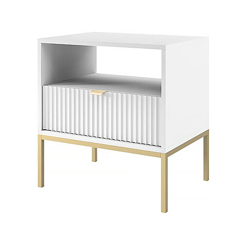 Habitat Et Jardin Table de chevet en bois [ ]Tunis[ ] - Blanche