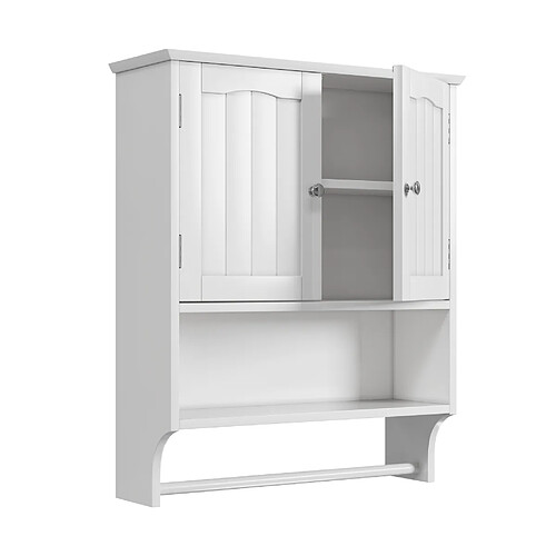 STILVORA Armoire de salle de bain 56,8/19/70 cm blanche aus MDF avec étagères réglables