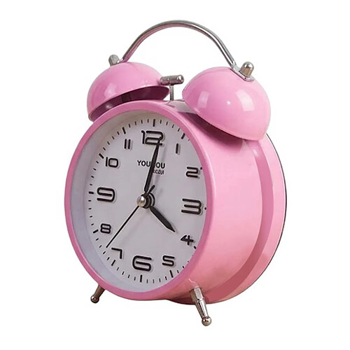 Avizar Réveil de Table 12cm pour Chambre Format Rond Double Cloche Élégant Rose