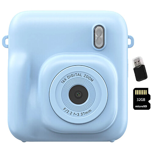 VURAHOME Appareil Photo à Impression Instantanée Enfant 48MP 1080P 32Go DC506 - Bleu