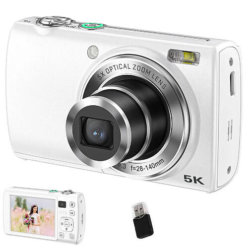 VURAHOME Appareil Photo Numérique 5K 64MP Zoom Optique 5X Vlogging DC408W