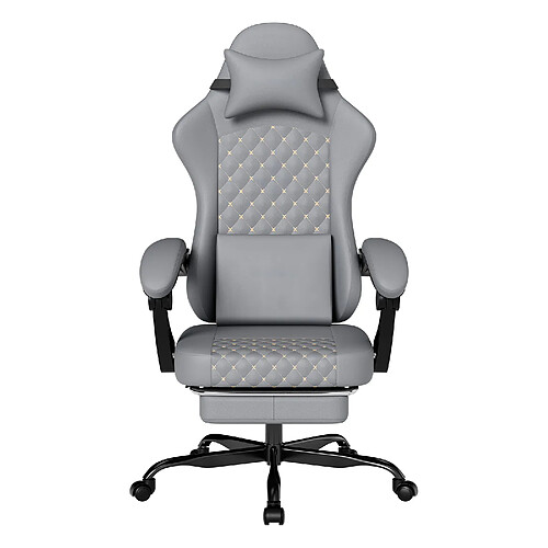 DZMDIP Fauteuil Gaming Ergonomique en Simili Cuir, Dossier Inclinable 135°, Massage, Repose-pieds
