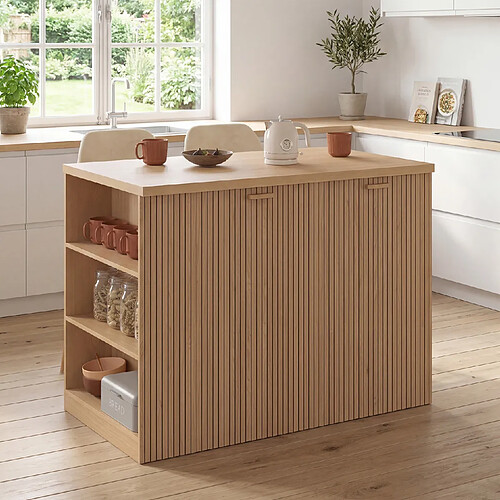 Idmarket Ilot central 120cm effet latte