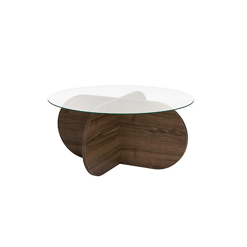 Hanah Home Table basse en bois - 75 x 75 x 35 cm - NoyerTransparent