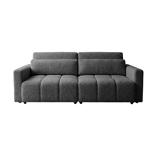Casanova Canapé amovible convertible tissu bouclette 3 places Gris foncé